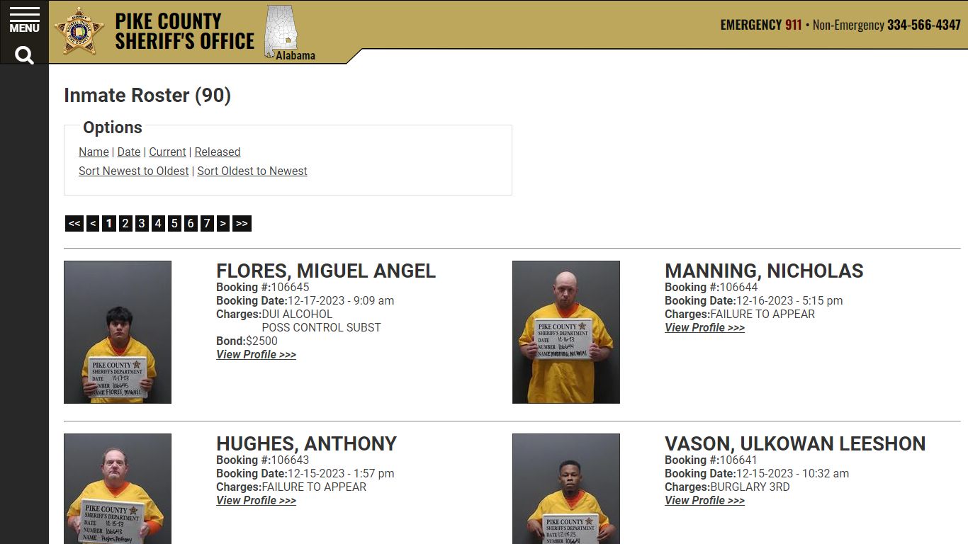 Inmate Roster (86) - Pike County Sheriff's Office