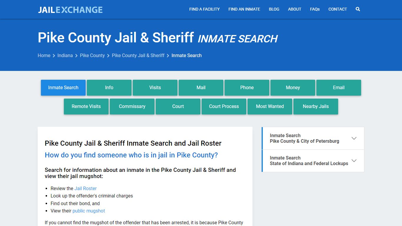 Inmate Search: Roster & Mugshots - Pike County Jail & Sheriff, IN